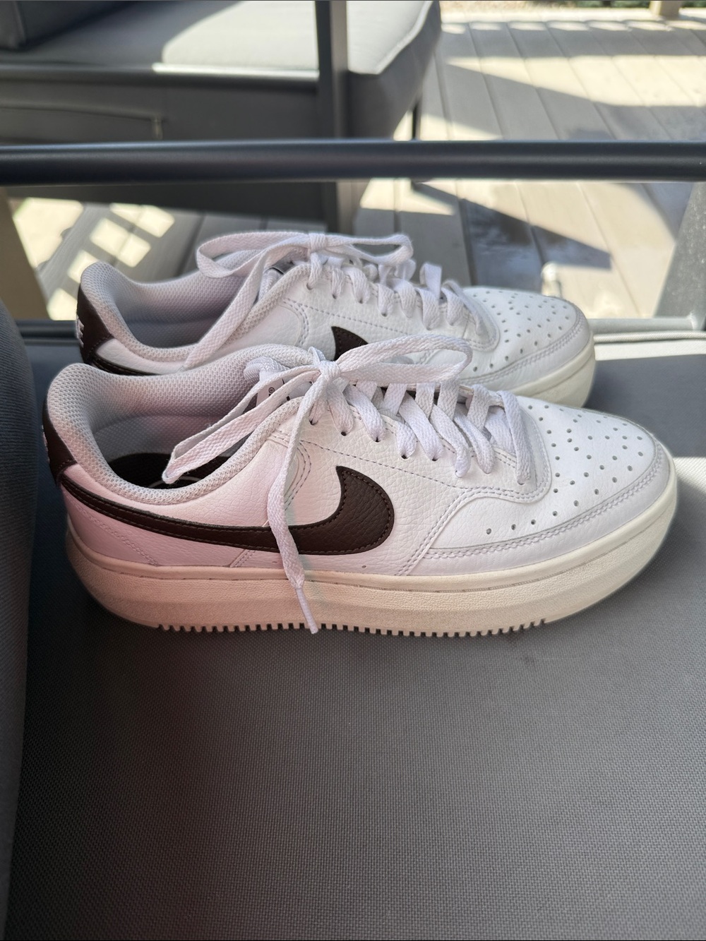 Nike Women’s Court Vision Alta Sneaker brown/white 8.5M